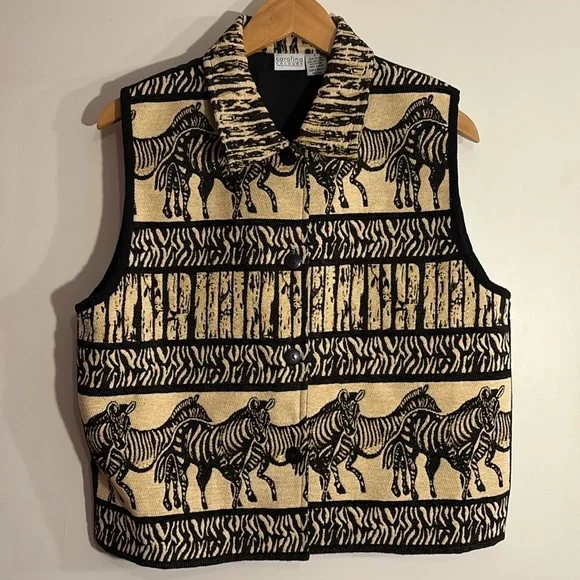 Vintage 80s 90s Tapestry Zebra Vest Woman’s Large - Picture 11 of 11